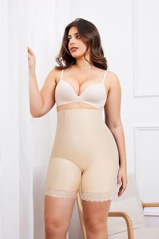 Nebility Plus Size Shapewear Tummy Control Underwear Butt Lifting Panties Hi-Waist Trainer Body Shaper Short Thigh Slimmer in Kuwait