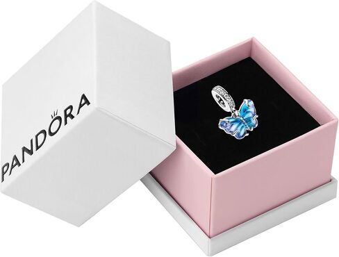 Pandora Butterfly sterling silver dangle with blue murano glass, With Gift Box in Saudi Arabia