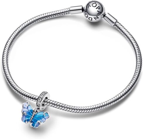 Pandora Butterfly sterling silver dangle with blue murano glass, With Gift Box in Saudi Arabia