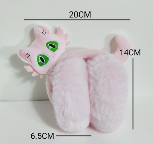 اوم اغطية اذن منفوشة دافئة للشتاء بتصميم عصري لطيف من الفرو قابلة للطي لتدفئة الاذن في الطقس البارد (اسود) in Kuwait