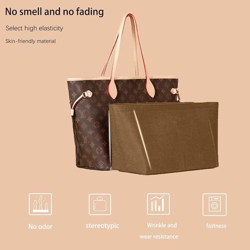 Lckaey Felt Organizer For Purse & Tote Bag Shaper Organizer Insert Fit N everfu.l Speed y Handbag Y062coffee-M in Saudi Arabia