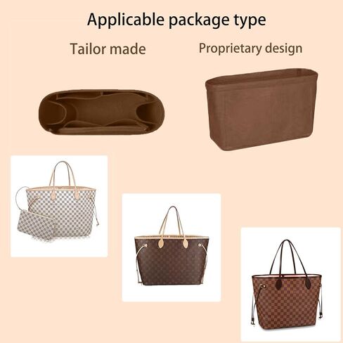 Lckaey Felt Organizer For Purse & Tote Bag Shaper Organizer Insert Fit N everfu.l Speed y Handbag Y062coffee-M in Saudi Arabia
