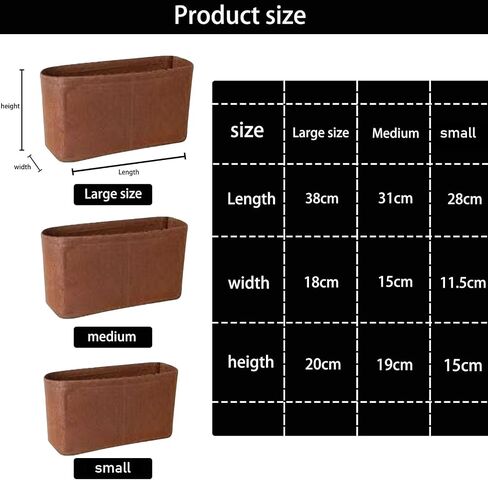 Lckaey Felt Organizer For Purse & Tote Bag Shaper Organizer Insert Fit N everfu.l Speed y Handbag Y062coffee-M in Saudi Arabia