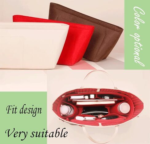 Lckaey Felt Organizer For Purse & Tote Bag Shaper Organizer Insert Fit N everfu.l Speed y Handbag Y062coffee-M in Saudi Arabia