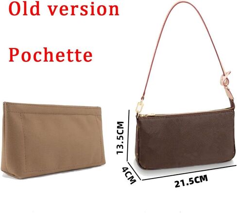 ملحق محفظة لملحقات Pochette، منظم حقيبة متوافق مع إكسسوارات LV Pochette، قماش Monogram، بطانة حقيبة جديدة أو قديمة (ملحق حقيبة بني) in Saudi Arabia