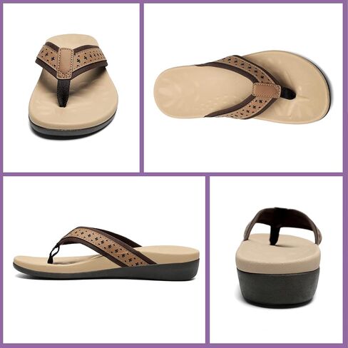 MEGNYA Womens Orthopedic Sandals with Arch Support, Summer Plantar Fasciitis Flip Flops for Flat Feet, Comfortable Cushioned Foam Slippers for Outdoor Beach in Kuwait