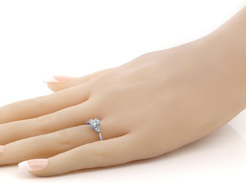 Gem Stone King 14K White Gold White Topaz and Diamond Engagement Ring For Women (0.56 Cttw, Gemstone Birthstone, Available In Size 5, 6, 7, 8, 9) in Saudi Arabia
