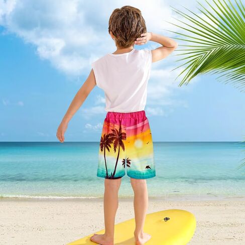 Boys Swim Trunk with Compression Boxer Brief Double Layer Beach Surf Board Shorts Kids Quick Dry Anti Chafe Swimwear in Saudi Arabia