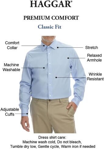 Haggar Men's Classic Fit Performance Comfort Shirt in Saudi Arabia
