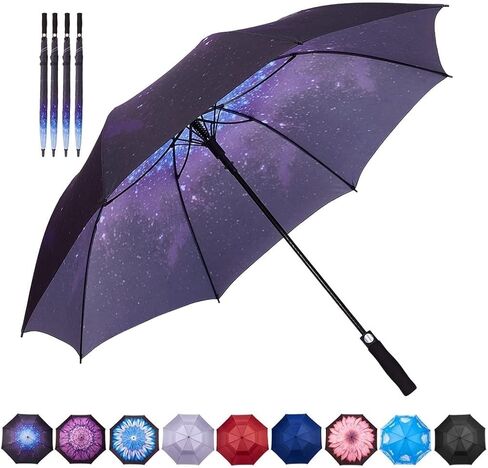 4 حزم 62 بوصة مظلة جولف أوتوماتيكية مفتوحة ضد الرياح مقاومة للماء كبيرة مظلات عصا المطر للرجال والنساء in Saudi Arabia