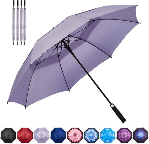 4 Packs 62 Inches Golf Umbrella Automatic Open Windproof Waterproof Large Rain Stick Umbrellas for Men Women in Kuwait