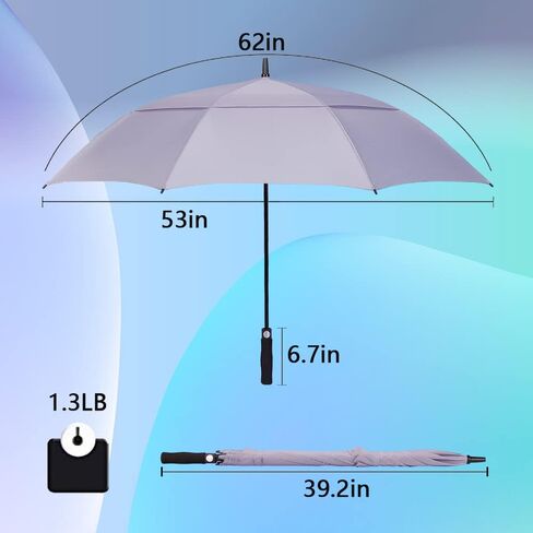 4 Packs 62 Inches Golf Umbrella Automatic Open Windproof Waterproof Large Rain Stick Umbrellas for Men Women in Kuwait