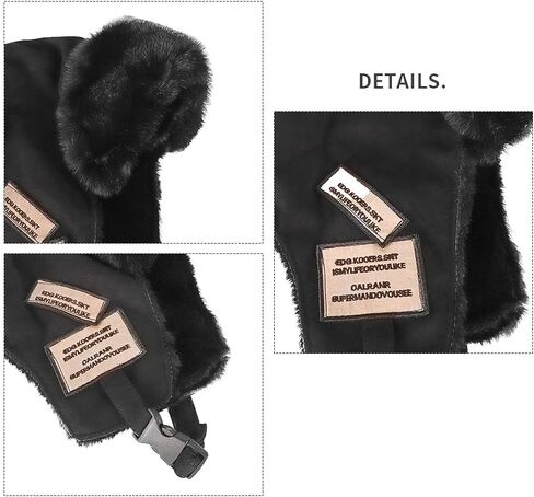 Plush Trapper Hat Warm Faux Fur Russian Ushanka Hat Windproof Trooper Hat with Earflap for Hunting Outdoors in Saudi Arabia