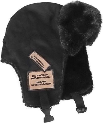 Plush Trapper Hat Warm Faux Fur Russian Ushanka Hat Windproof Trooper Hat with Earflap for Hunting Outdoors in Saudi Arabia