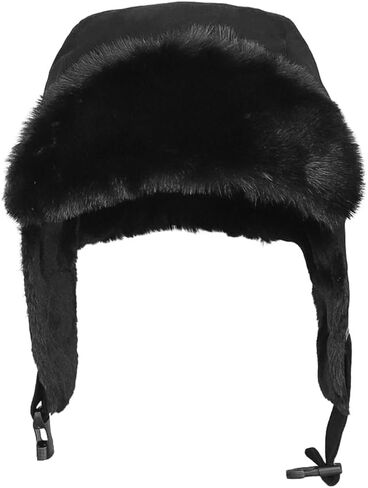 Plush Trapper Hat Warm Faux Fur Russian Ushanka Hat Windproof Trooper Hat with Earflap for Hunting Outdoors in Saudi Arabia