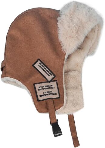 Plush Trapper Hat Warm Faux Fur Russian Ushanka Hat Windproof Trooper Hat with Earflap for Hunting Outdoors in Saudi Arabia
