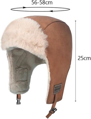 Plush Trapper Hat Warm Faux Fur Russian Ushanka Hat Windproof Trooper Hat with Earflap for Hunting Outdoors in Saudi Arabia