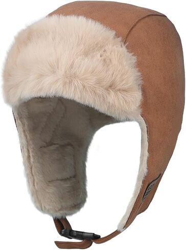 Plush Trapper Hat Warm Faux Fur Russian Ushanka Hat Windproof Trooper Hat with Earflap for Hunting Outdoors in Saudi Arabia