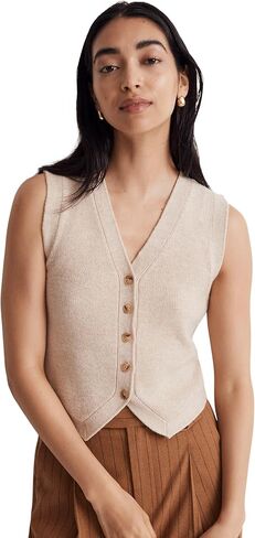 Madewell V-Neck Button-Front Sweater Vest in Saudi Arabia