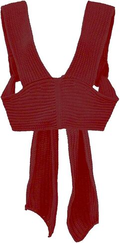 Sweater Vest for Women Sleeveless Crop Knitwear Casual Strappy Backless Tank Top Streetwear in Saudi Arabia