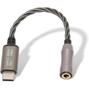 Type C to 3.5mm Headphone Amplifier Adapter, Cs43131 High Performance Chip, Can Be Connected to Your for Android Phone Via USB‑c. Connect Your Pc, Laptop Directly or Via a USB Adapter(Black)