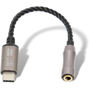 Type C to 3.5mm Headphone Amplifier Adapter, Cs43131 High Performance Chip, Can Be Connected to Your for Android Phone Via USB‑c. Connect Your Pc, Laptop Directly or Via a USB Adapter(Black) in Kuwait