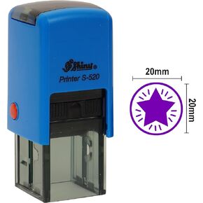 STAR Round Self Inking Rubber Stamp Custom Shiny 20 mm Mini Stamps Personalized Teachers Stamps