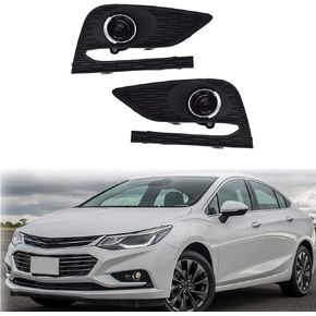 munirater Fog Light Lamp Assembly Passenger and Driver Side Replacement for 2016 2017 2018 Cruze with Front Bumper Fog Light Covers+Harness Switch Kit