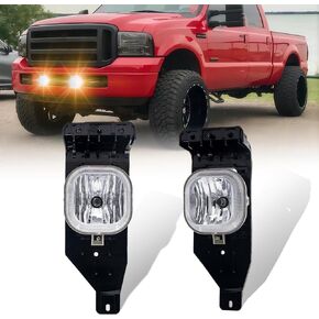 Fog Lights Assembly Replacement For 2005-2007 Ford F250/F350/F450/F550 Super Duty,2005 Ford Excursion With H10 12V 42W 1pair(Clear Lens)