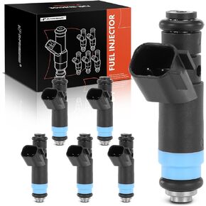 A-Premium Fuel Injectors Set of 6 Compatible with Ford Five Hundred, Freestyle & Mercury Montego, 2005 2006 2007, 3.0L, Replace# 4F9Z9F593DA, 8001744N
