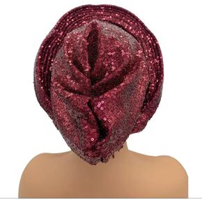 Ready To Wear African Auto Gele Headties Nigeria Wedding Geles Muslim Head Wrap Hijab Headpiece Sequins Turban Cap for Women
