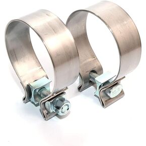 2.25" Narrow Exhaust Band Seal Clamp Exhaust Manifold Repair Muffler Pipes Clamp Connect Stainless Steel (1 pack 2.25")