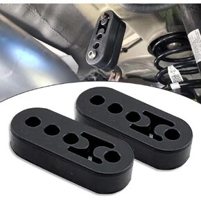 2 PCS Car Exhaust Pipe Hook, 4.25" x 1.73" x 0.9" Rubber Four-hole Adjustable Exhaust Silencer Shock Absorber Hanger, Modified Decorative Accessories, Suitable for Most Car Models (Black)