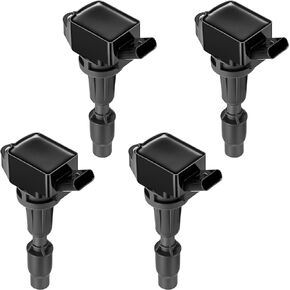 BDFHYK Ignition Coil Pack UF764 Set of 4 Compatible with Genesis G70 G80 G90 Santa Fe Sonata Tucson Veloster N Kia Optima Sorento Sportage Stinger 2.0L 2.4L 3.3L 5.0L L4 V6 V8 Replacement for GN10730