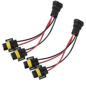 H11 H8 H9 Male Transfer Female Splitter Connector Adapter Socket Harness Cable Harness Connector Adapter (Set of 2)