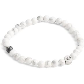 Coach Men's Sterling Silver Signature Bead Stretch Bracelet