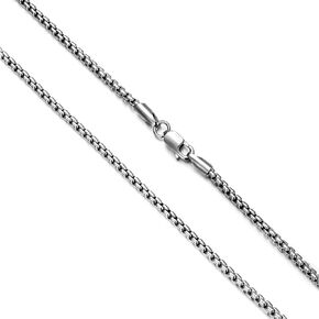 Genuine 925 Sterling Silver Round Box Chain Necklace for Men & Women Strong, Safe and Beautiful Rolo Link Chains 1.0MM - 3.0MM, 16-36 Inch (with Gift Box)