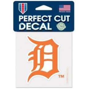 MLB Detroit Tigers 61100013 Perfect Cut Color Decal, 4" x 4", Black
