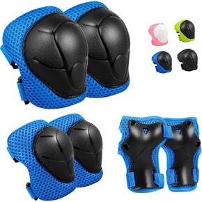 Kids/Youth Knee Pad Elbow Pads Guards Protective Gear Set, Toddler Knee and Elbow Pads with Wrist Guards 3 in 1 for Skating Cycling Bike Rollerblading Scooter