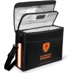 Waterproof Fireproof Document Bag with Lock - Important Document Holder, 17 x 12 x 5.5" Large Fireproof Box for Documents