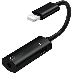 Headphone Adapter for Lightning to 3.5mm AUX Audio Jack and Charger Dongle Earphone Splitter for iPhone 11 12 Mini pro max xs xr x se 7 8 Plus Ipad Air Power Charging Connector Apple MFI Certified