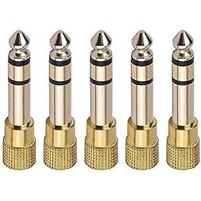 ATC® 5 Pack 6.5mm 1/4-inch Male Plug to 3.5mm 1/8-inch Female Stereo Jack Headphone Headset Audio Adapter Extender