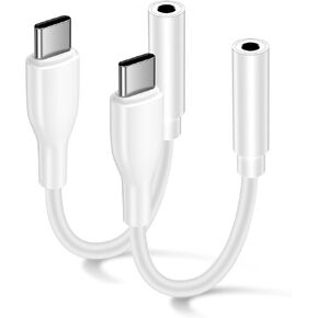 Samsung S24 USB Type C to 3.5mm Headphone Jack Adapter for Samsung Galaxy A15/A55/A35/A54/A25/S24 Ultra/S23/S22/S21/S20,2Pack USB C to Aux Audio Jack Adapter Dongle Cable Cord for iPhone 15/Pixel 8a/8