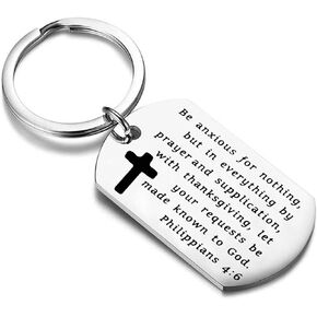 Be Anxious for Nothing Keychain Philippians 4 6-7 Religious Gifts