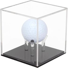 Golf Ball Display Case Stand, Small Acrylic Clear Golf Ball Case, Square Display Box Cabinet Holder Stand Rack for Mini Balls Crystals Minerals Enthusiasts Protection Showcase, 3.1x3.1x3.1in