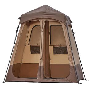 Quick Open Automatic Camping Shower Tent Oversized Space Privacy Tent Portable Outdoor Shower Tent Camping with Floor Replacement Tent Changing Room Easy Setup Shower Privacy Shelter 2 Rooms