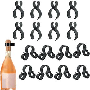 16 Pack Champagne Bottle Sparklers Clip Bottles Service Firework Candle Sparkler Safety Clips Holder for Birthday Party Wedding Ceremony Christmas Night Club Anniversaries Single + Double Hole