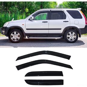 94459 Side Window Vent Defletor, 4pc Out-Channel Nice Looking Tape-on Sun Rain Guards Set, Window Visors Compatible with 2002-2006 Honda CR-V