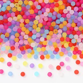 ToBeIT 700pcs Color Beads Frosted Acrylic Color Beads Matte Beads Loose Round Bead for Jewelry Making (8mm)