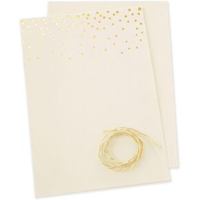 Gartner Studios Gold Foil Dots Print-at-Home Wedding Program Kit, Ivory and Gold, 5" x 7", Set of 50